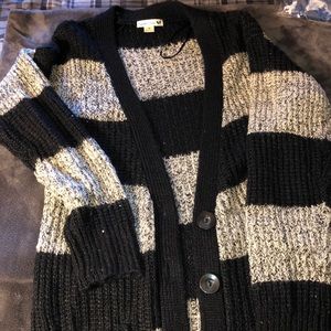 Knitted sequence long cardigan